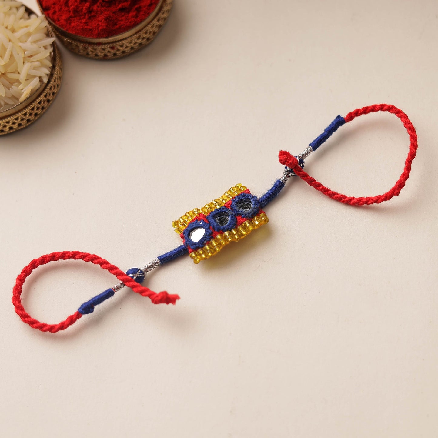 Handmade Mirror & Beadwork Rakhi 49