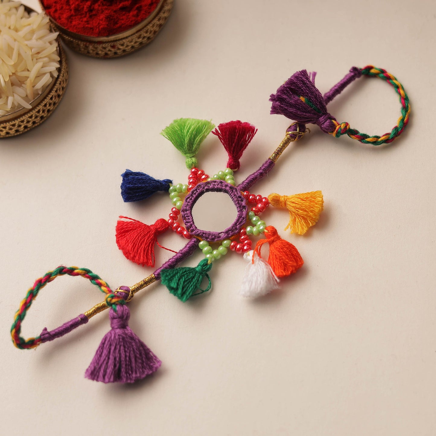 Handmade Mirror & Beadwork Rakhi 71