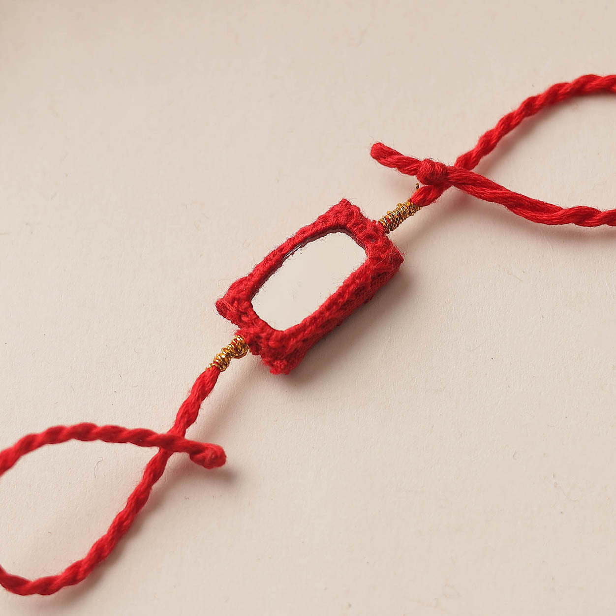 Handmade Mirror & Thread Work Rakhi 04