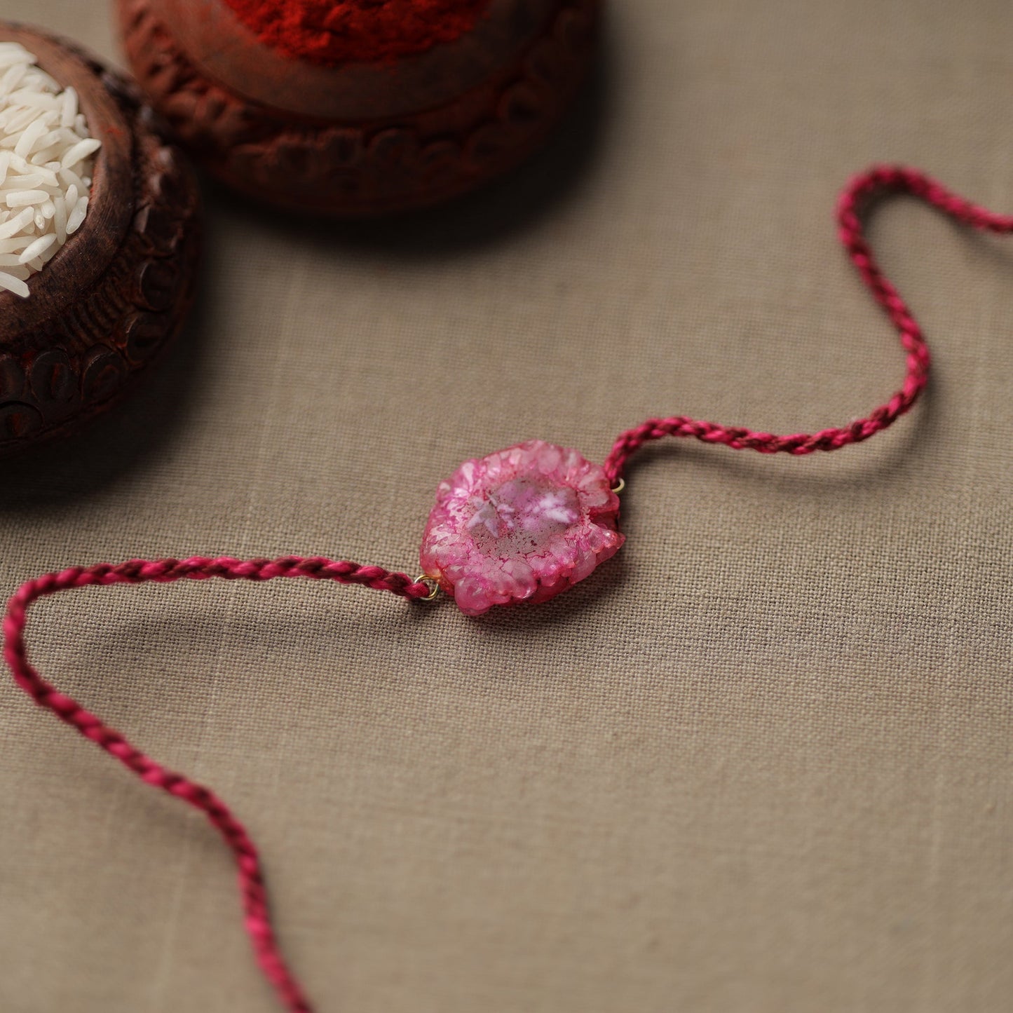 Handmade Natural Agate Stone Rakhi 01