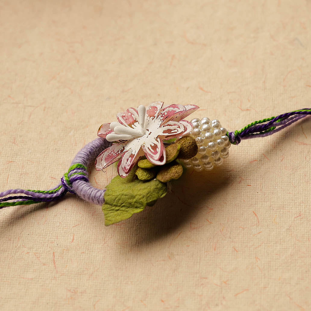 Handmade Paper Flower Rakhi 08