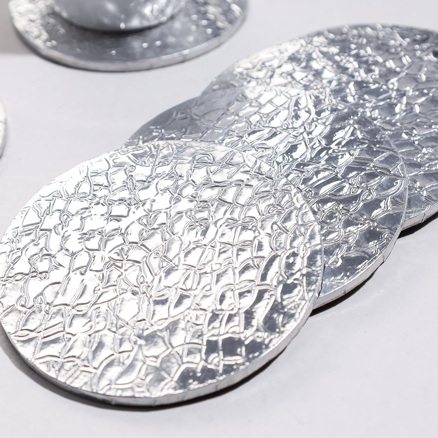 Handmade Papier Mache Metal Coated Coasters