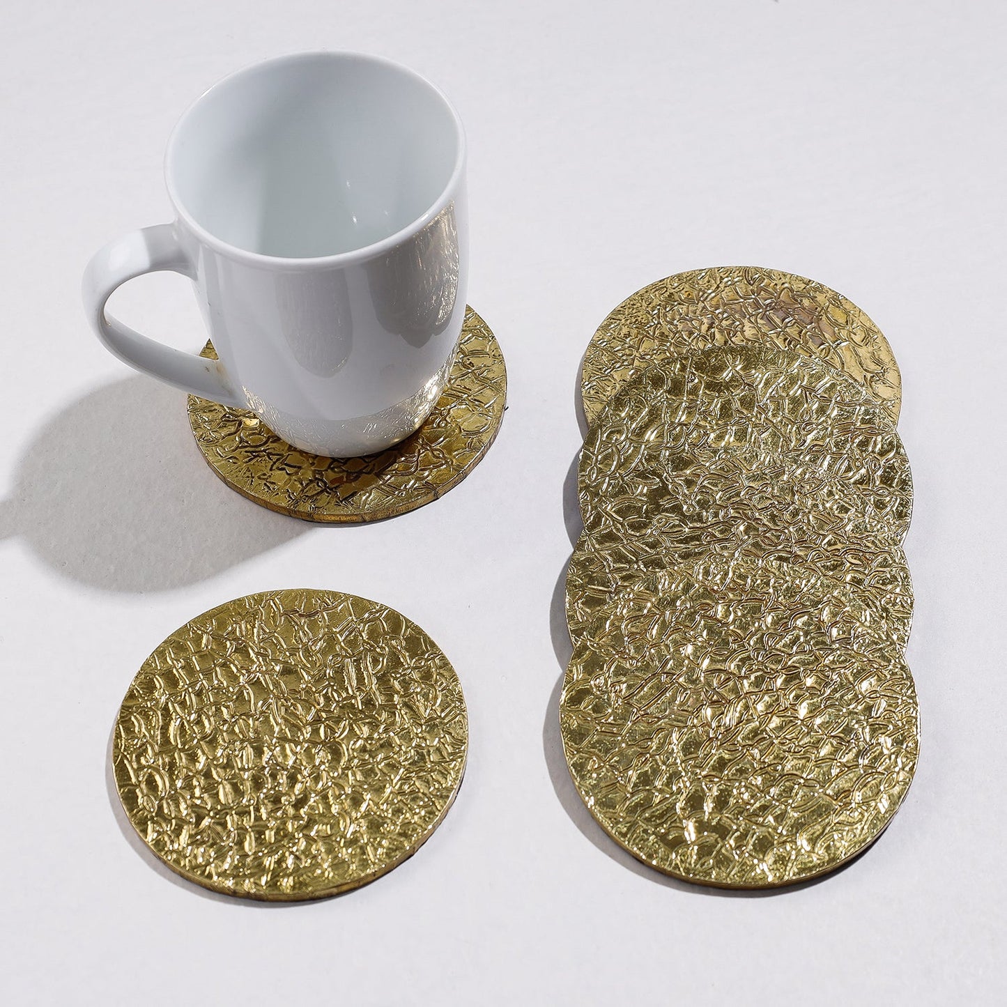 Handmade Papier Mache Metal Coated Coasters