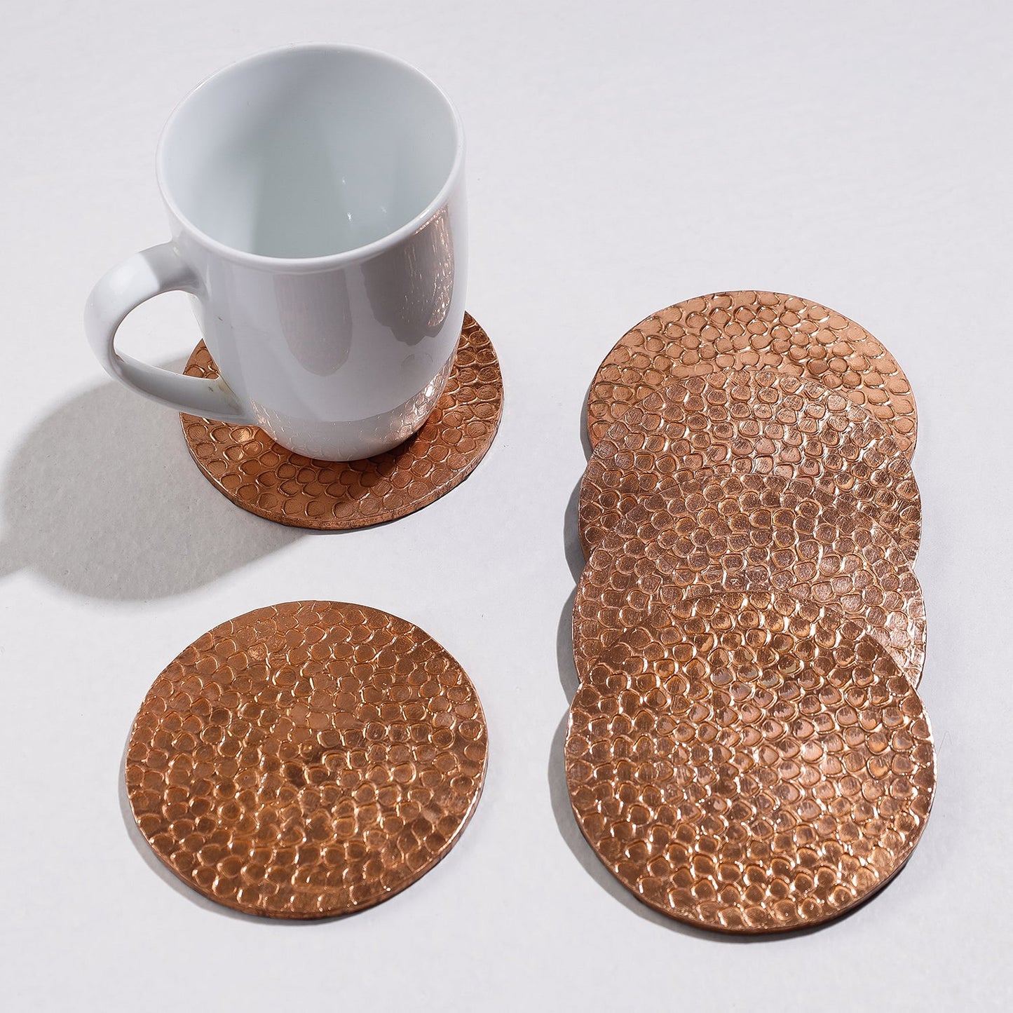 Handmade Papier Mache Metal Coated Coasters
