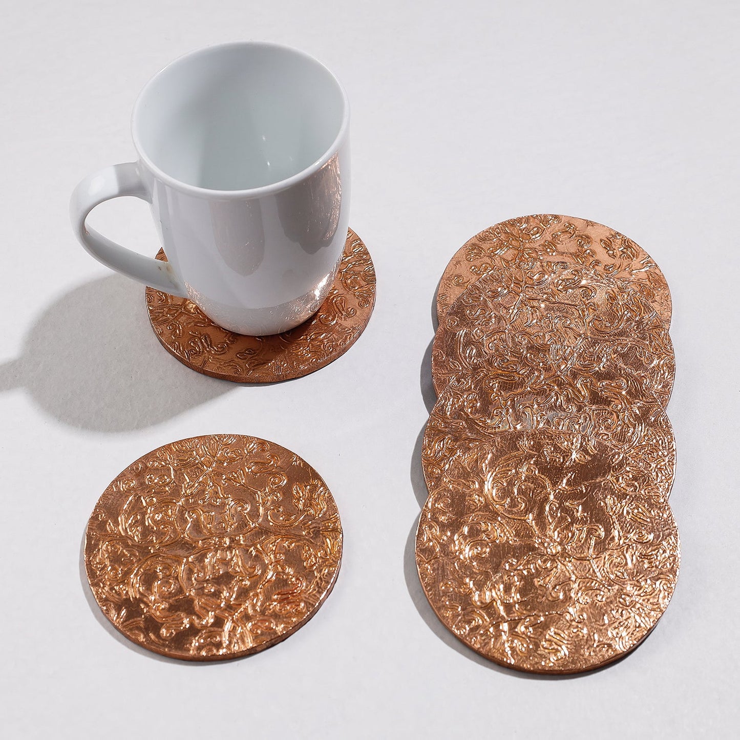 Handmade Papier Mache Metal Coated Coasters