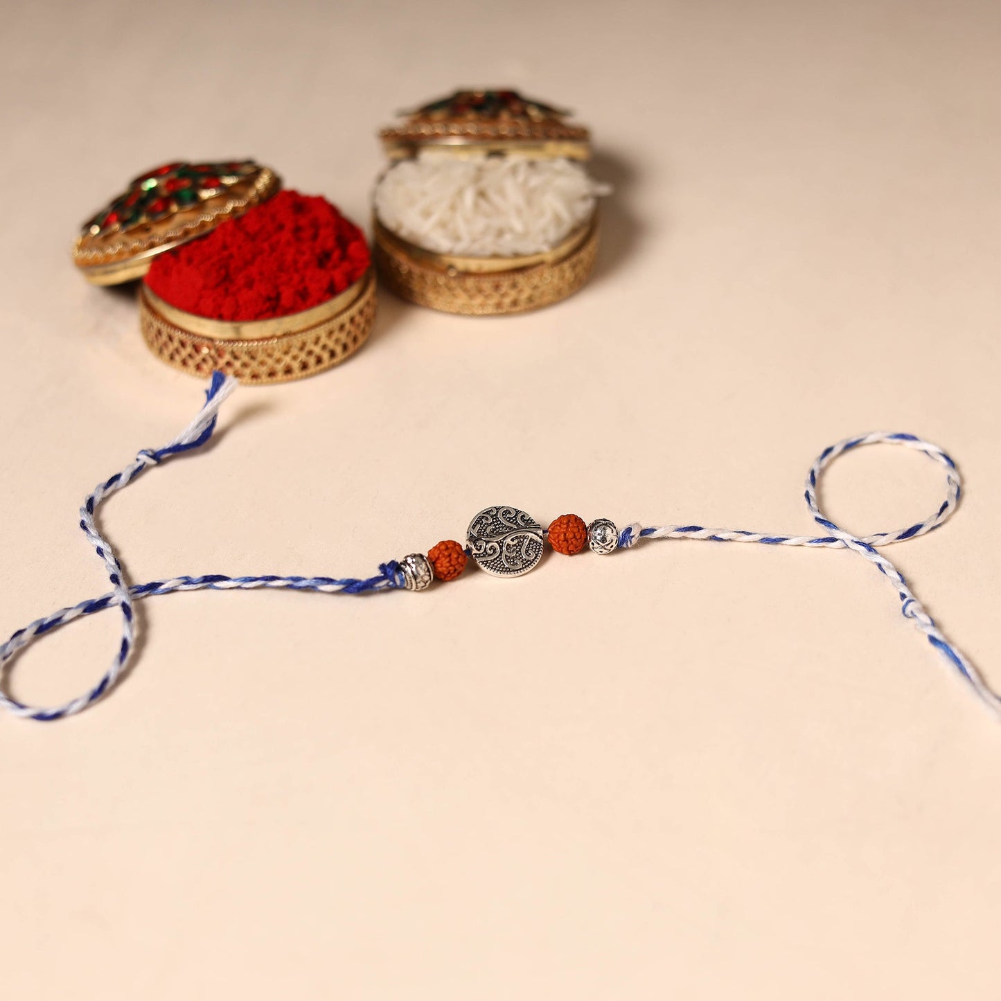 Handmade Rudraksh Work Rakhi