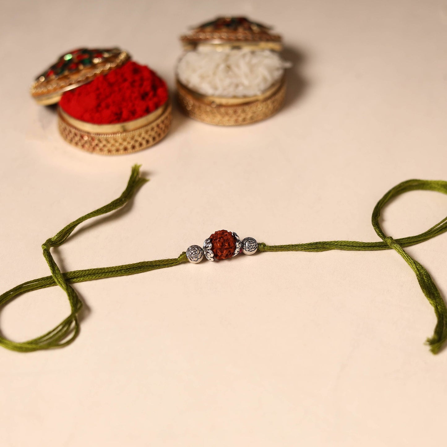 Handmade Rudraksh Work Rakhi