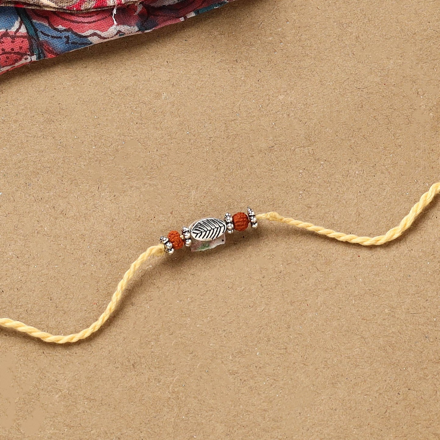 Handmade rudraksh work rakhi 45 - handcrafted