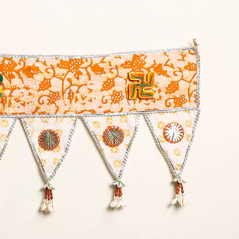 Handmade Shell Work Fabric Toran for Home Decor