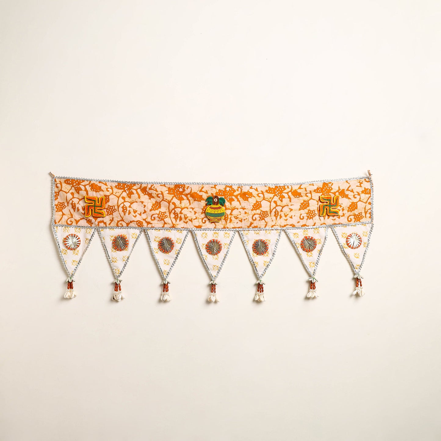 Handmade Shell Work Fabric Toran for Home Decor