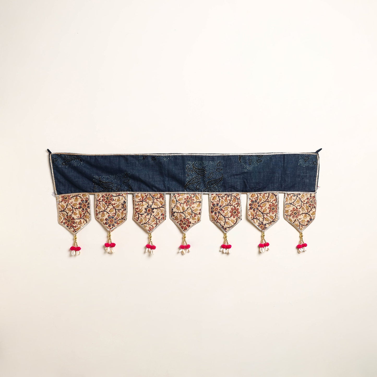 Handmade Shell Work Fabric Toran for Home Decor