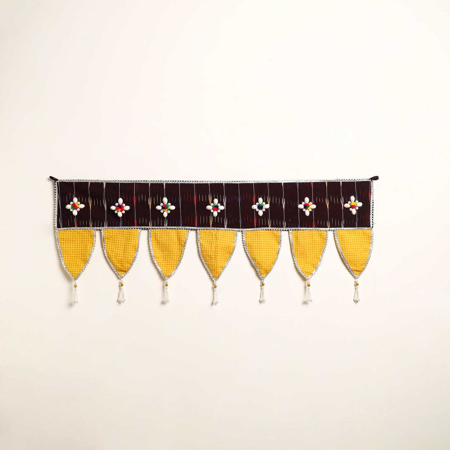 Handmade Shell Work Fabric Toran for Home Decor