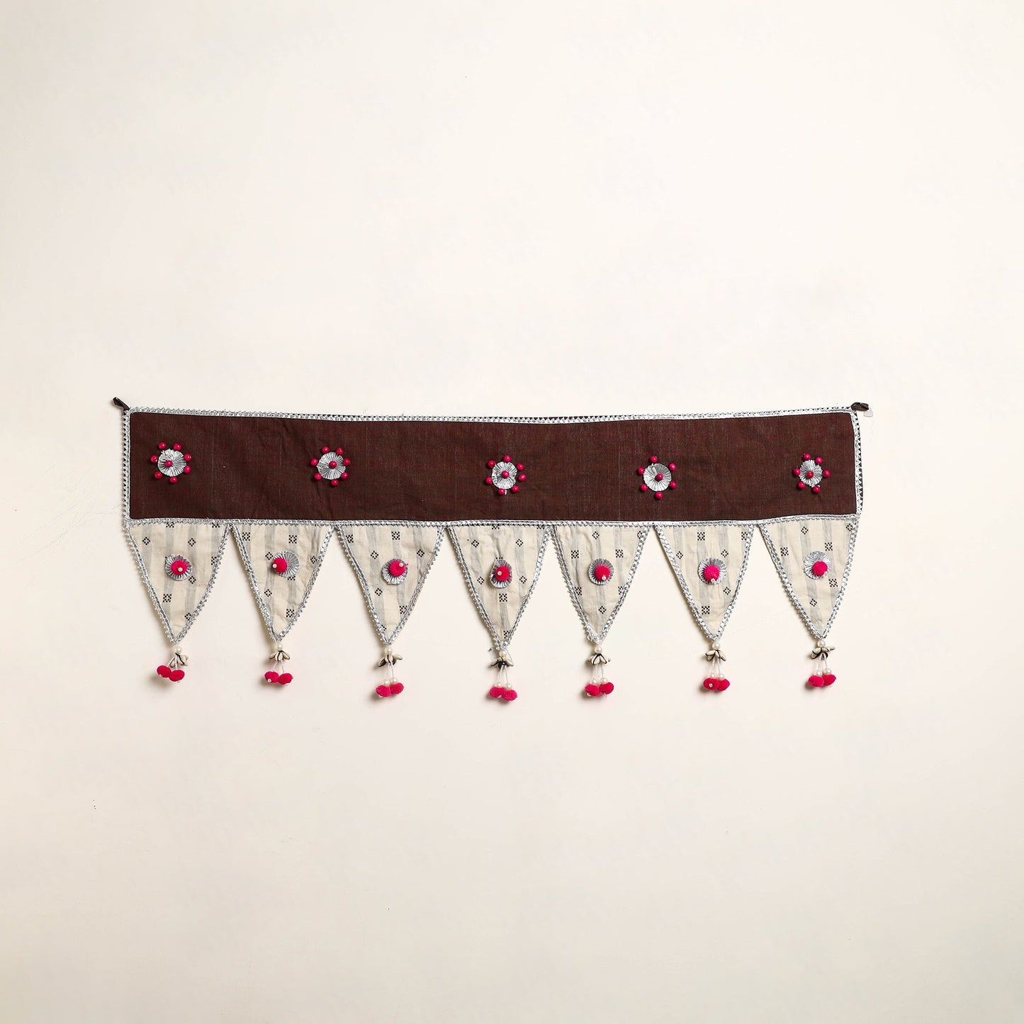 Handmade Shell Work Fabric Toran for Home Decor