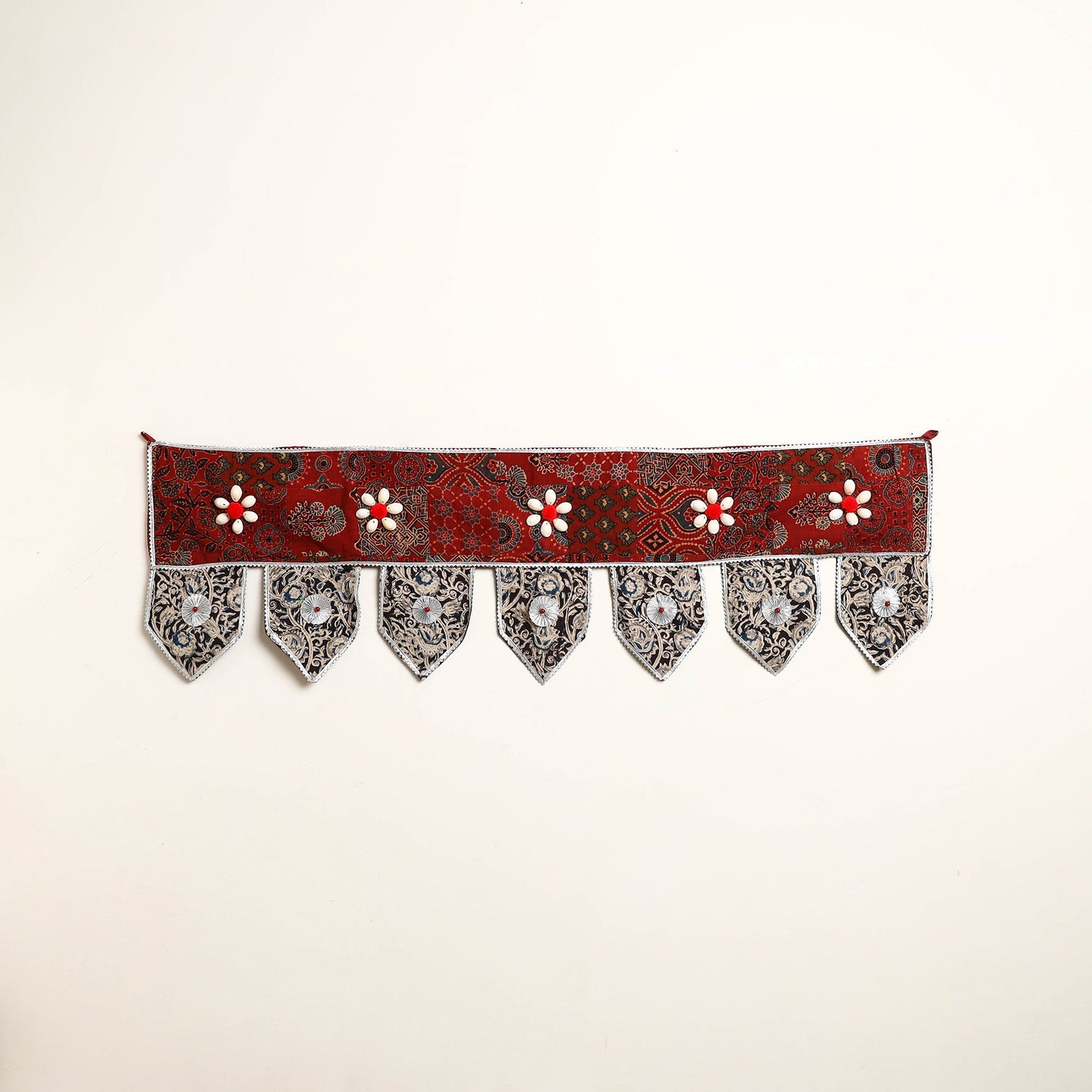 Handmade Shell Work Fabric Toran for Home Decor