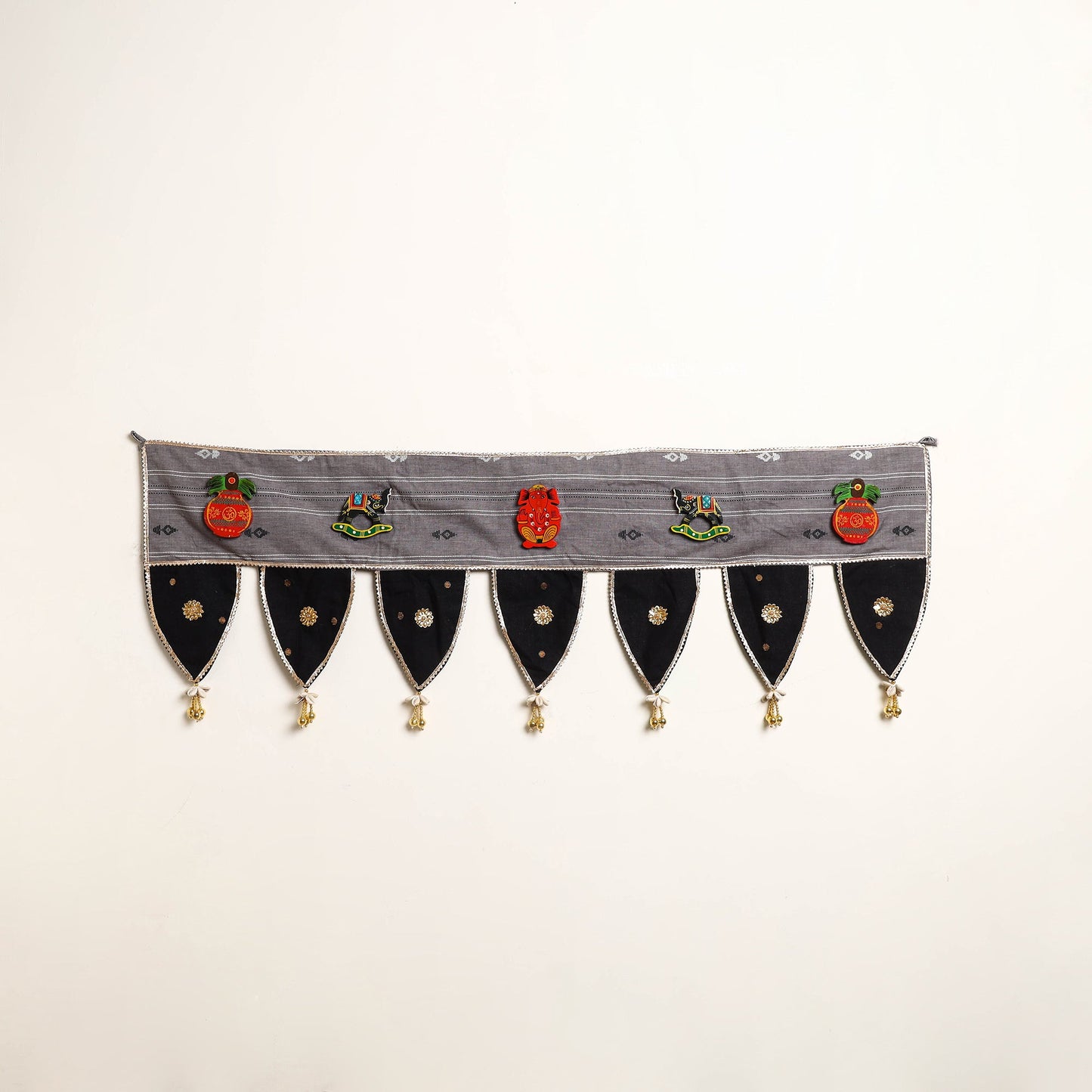 Handmade Shell Work Fabric Toran for Home Decor