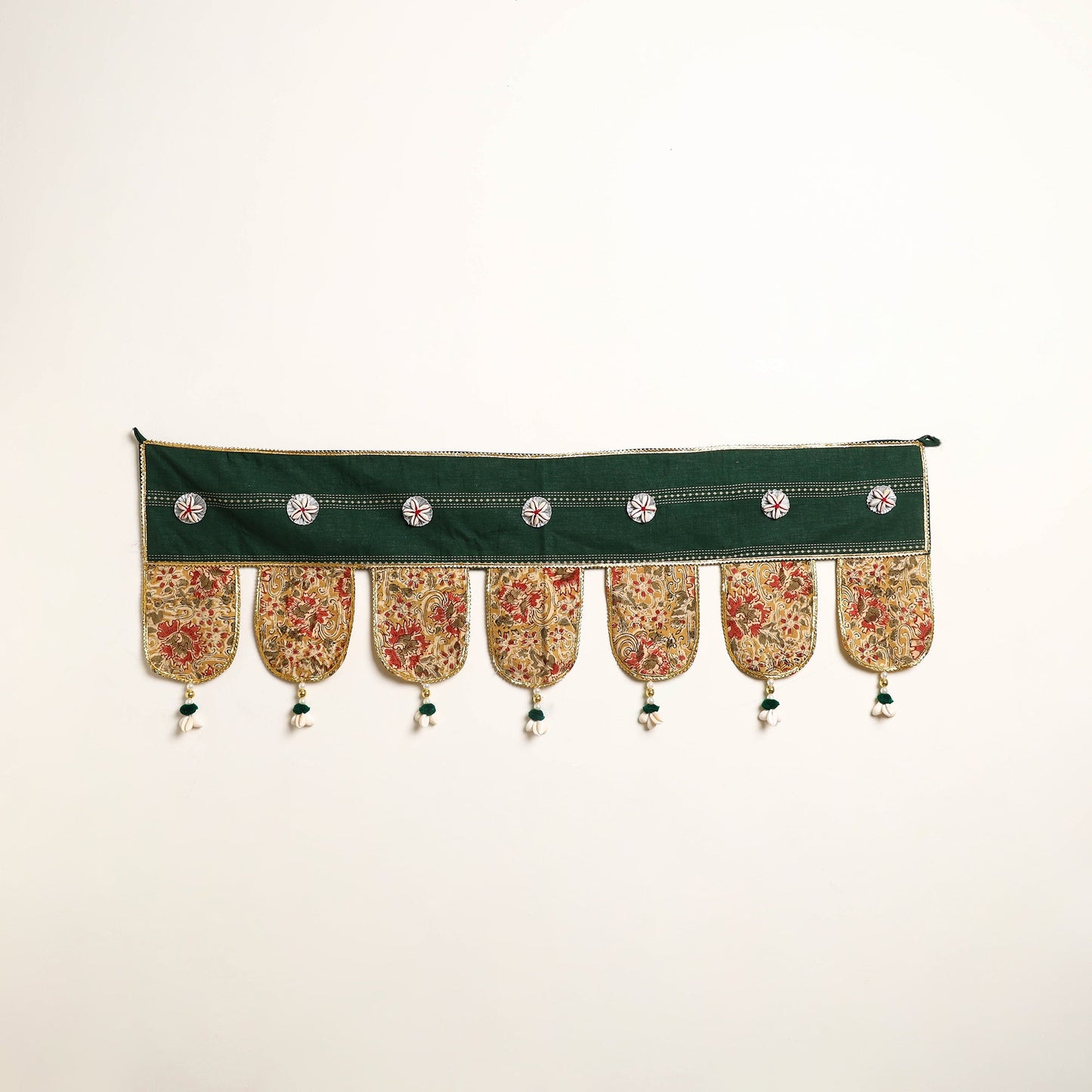 Handmade Shell Work Fabric Toran for Home Decor