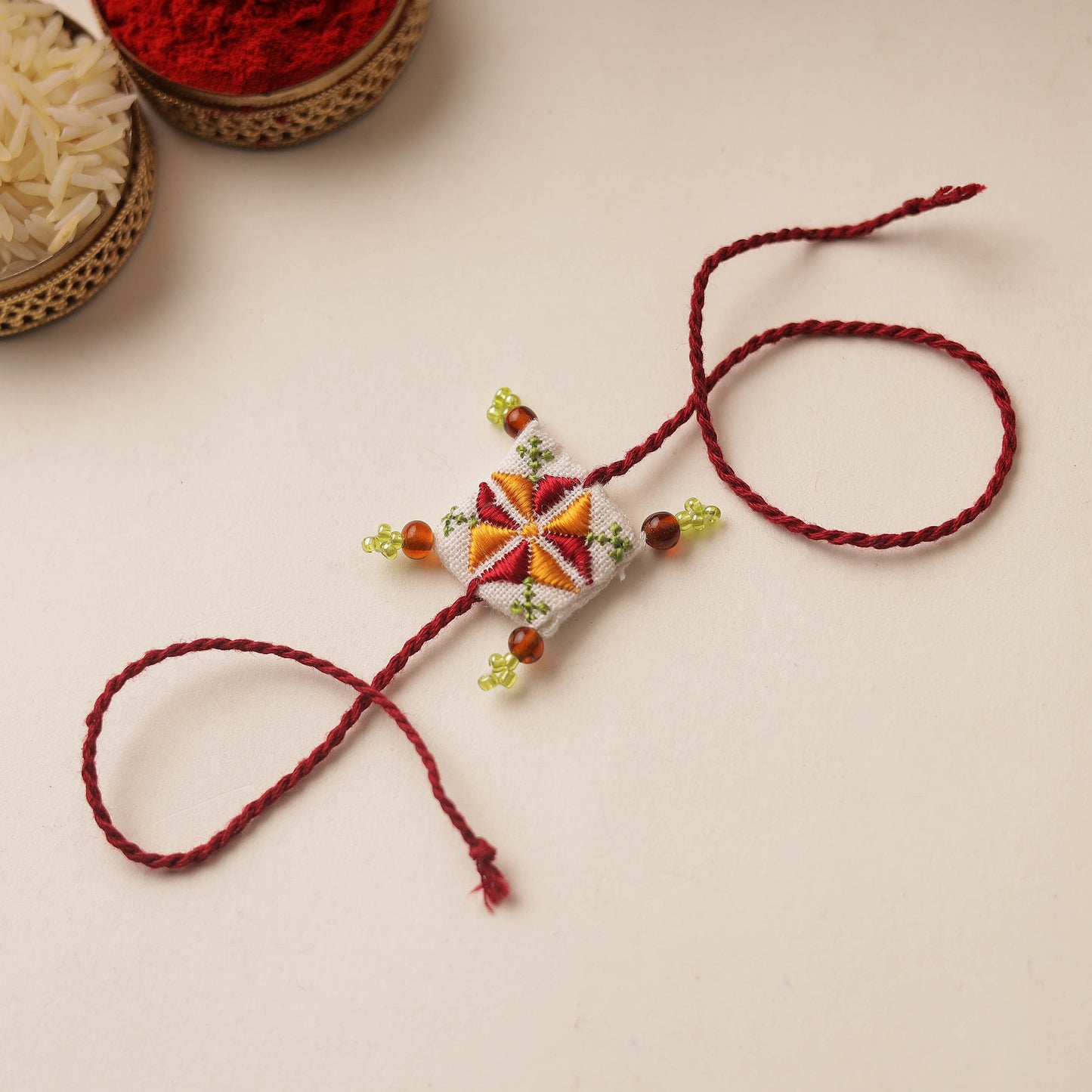 Handmade Soof Embroidery Rakhi 61