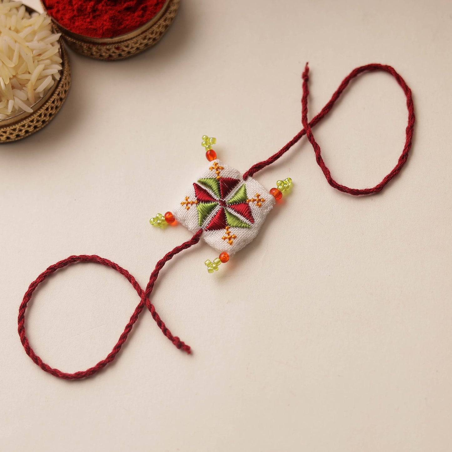 Handmade Soof Embroidery Rakhi 62