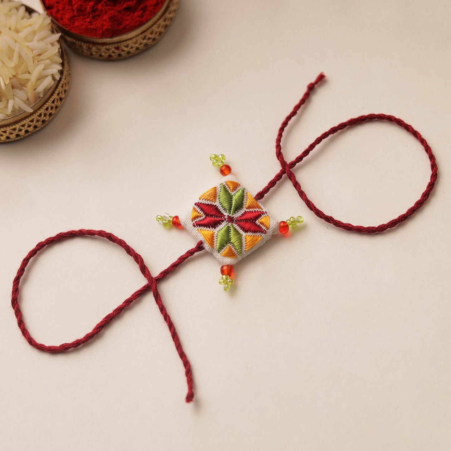 Handmade Soof Embroidery Rakhi 64