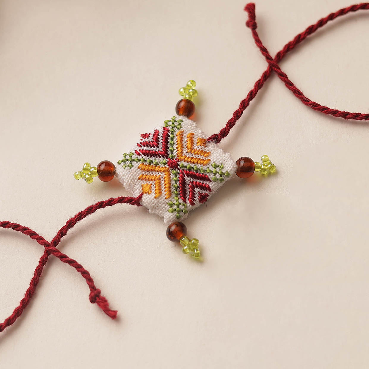 Handmade Soof Embroidery Rakhi 65