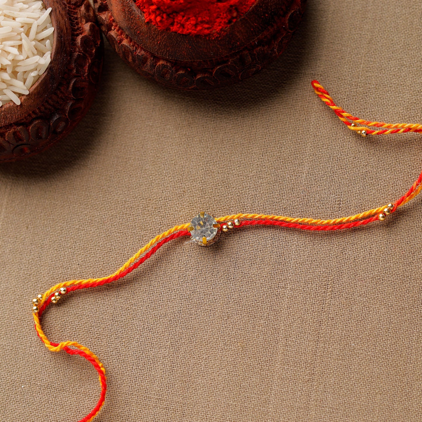 Handmade Stone Beadwork Rakhi 07