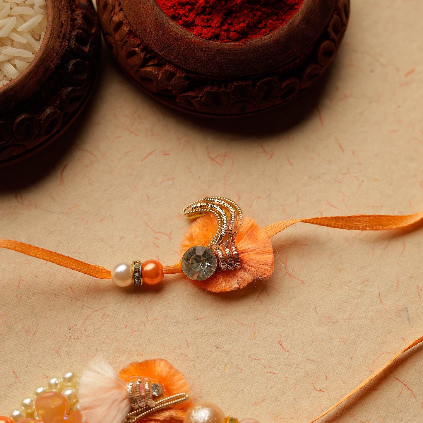 Handmade Beadwork Rakhi & Lumba Set 21
