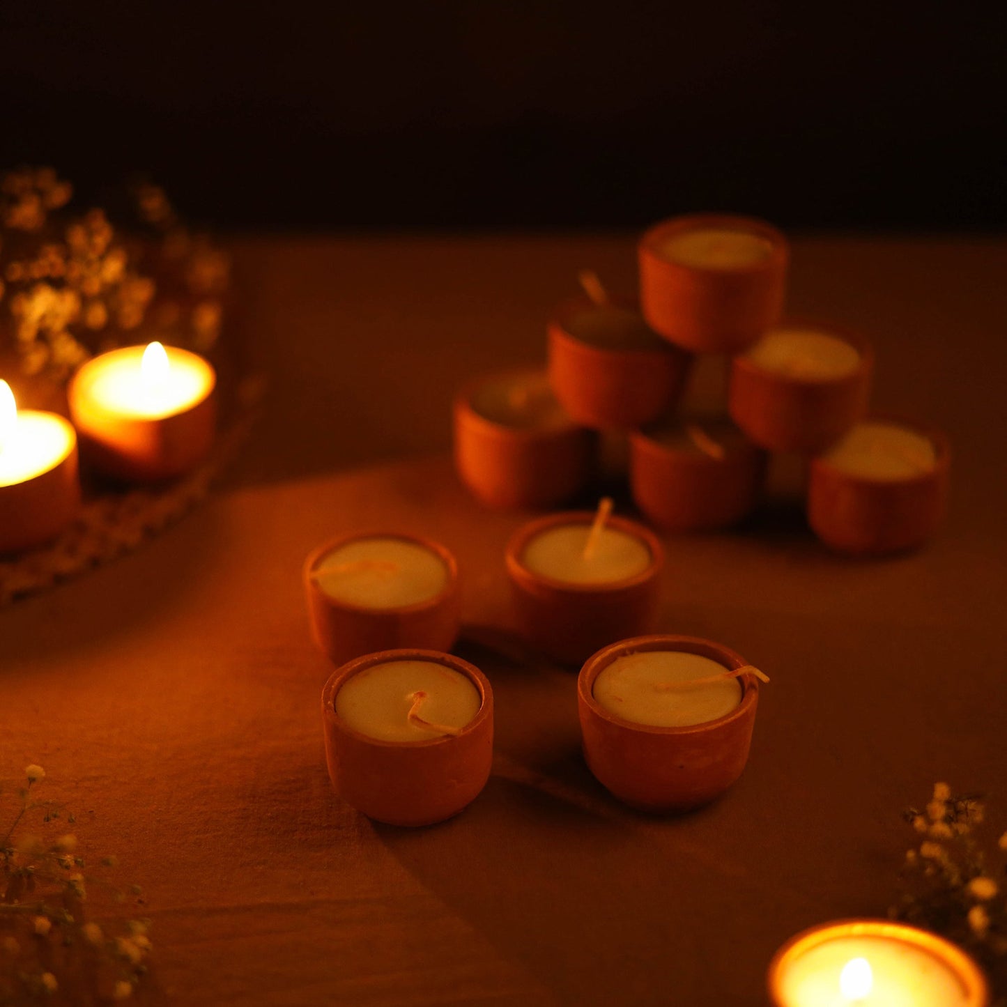 Handmade Terracotta Ball Candle (Set of 10)