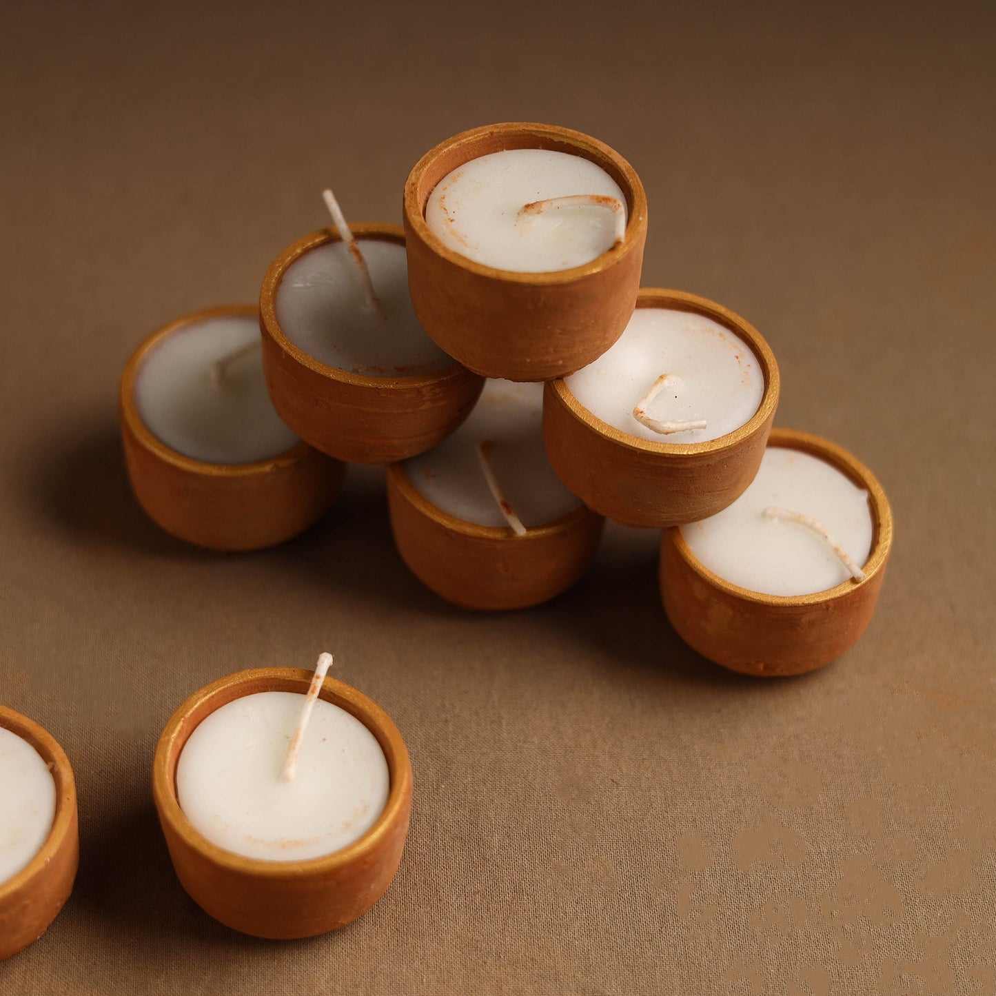 Handmade Terracotta Ball Candle (Set of 10)