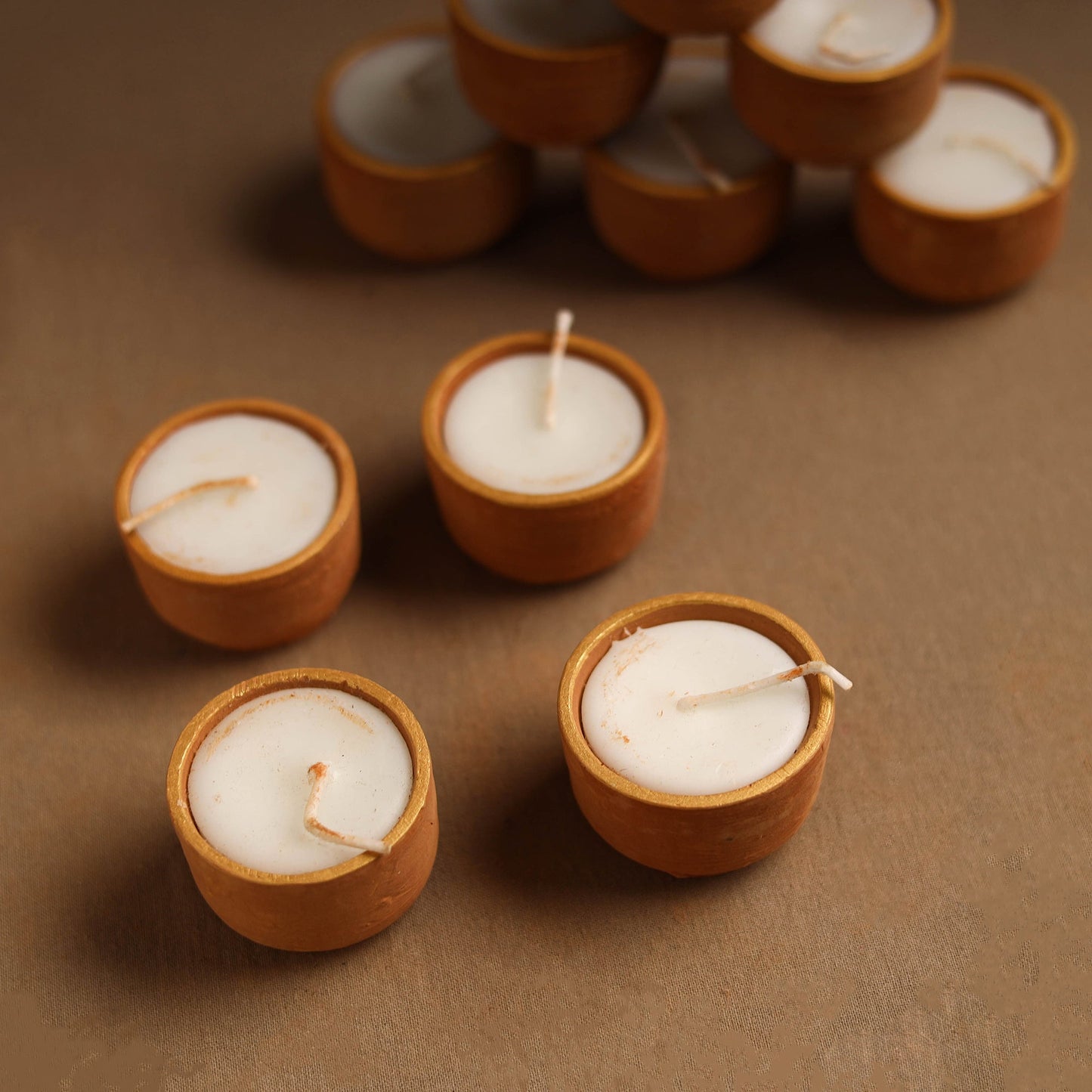 Handmade Terracotta Ball Candle (Set of 10)