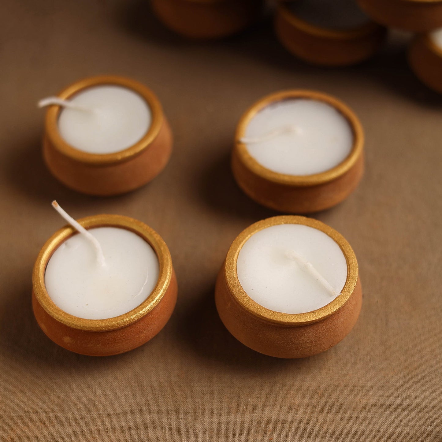 Handmade Terracotta Handi Candle (Set of 10)
