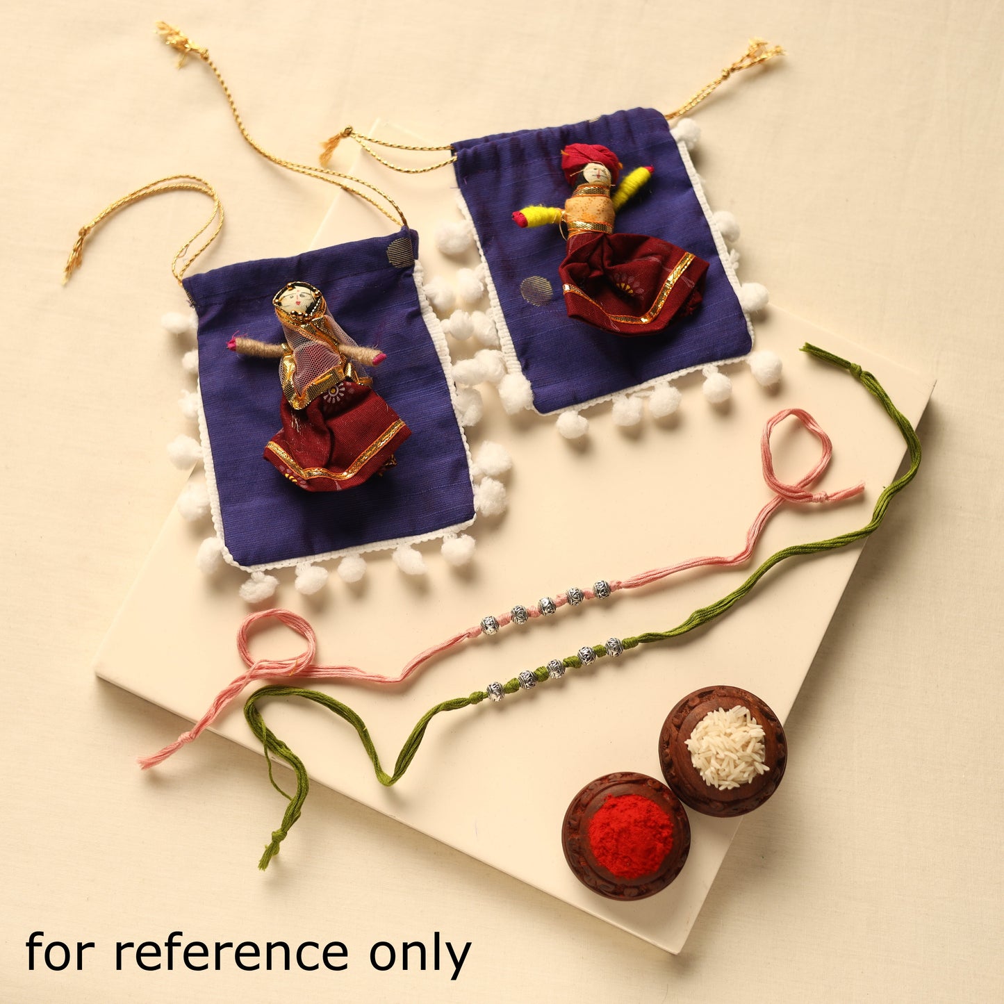 Handmade Thread & Bead Work Rakhi (Set of 2)