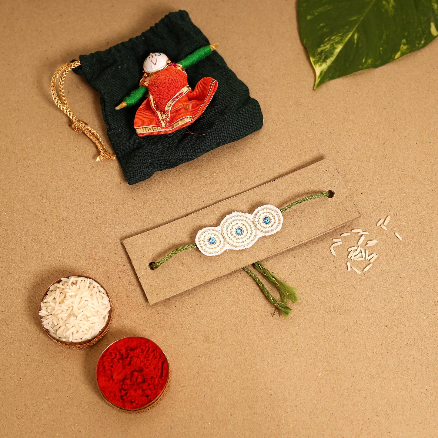 Handmade Thread & Beadwork Rakhi By Jugni