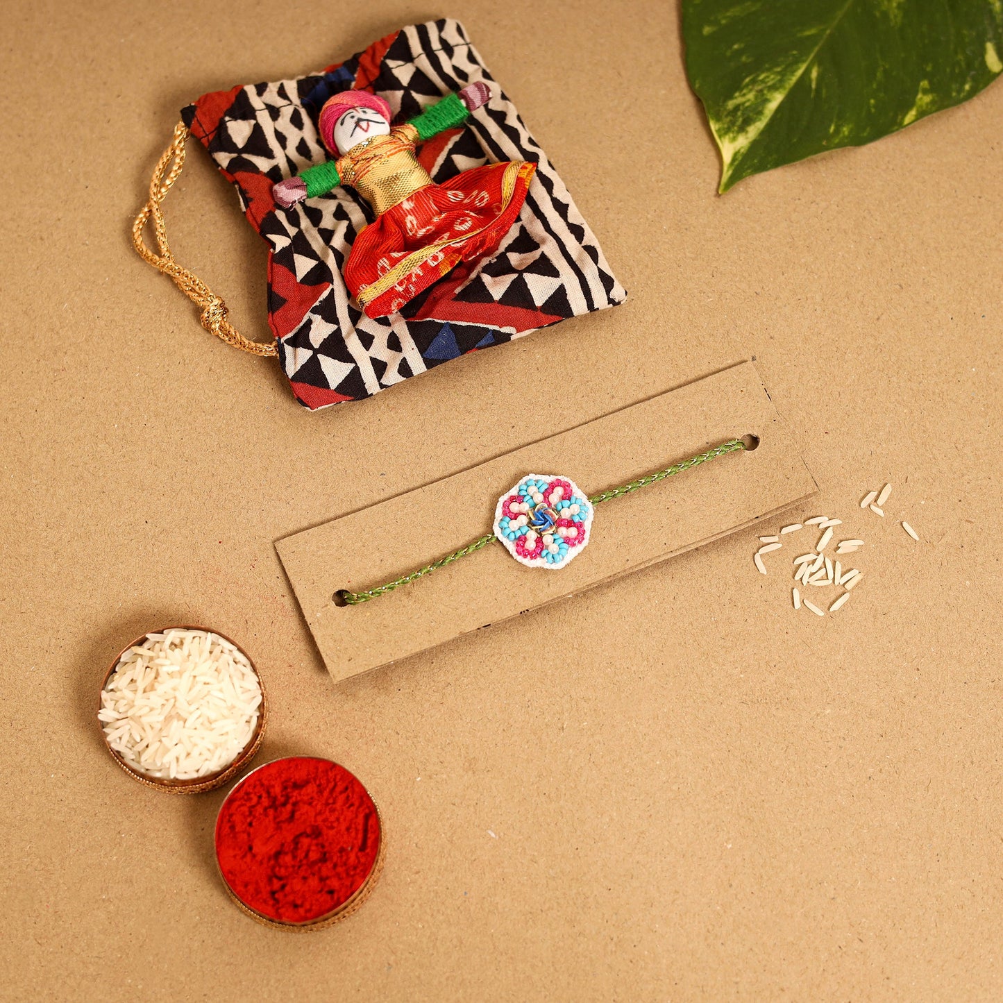 Handmade Thread & Beadwork Rakhi By Jugni