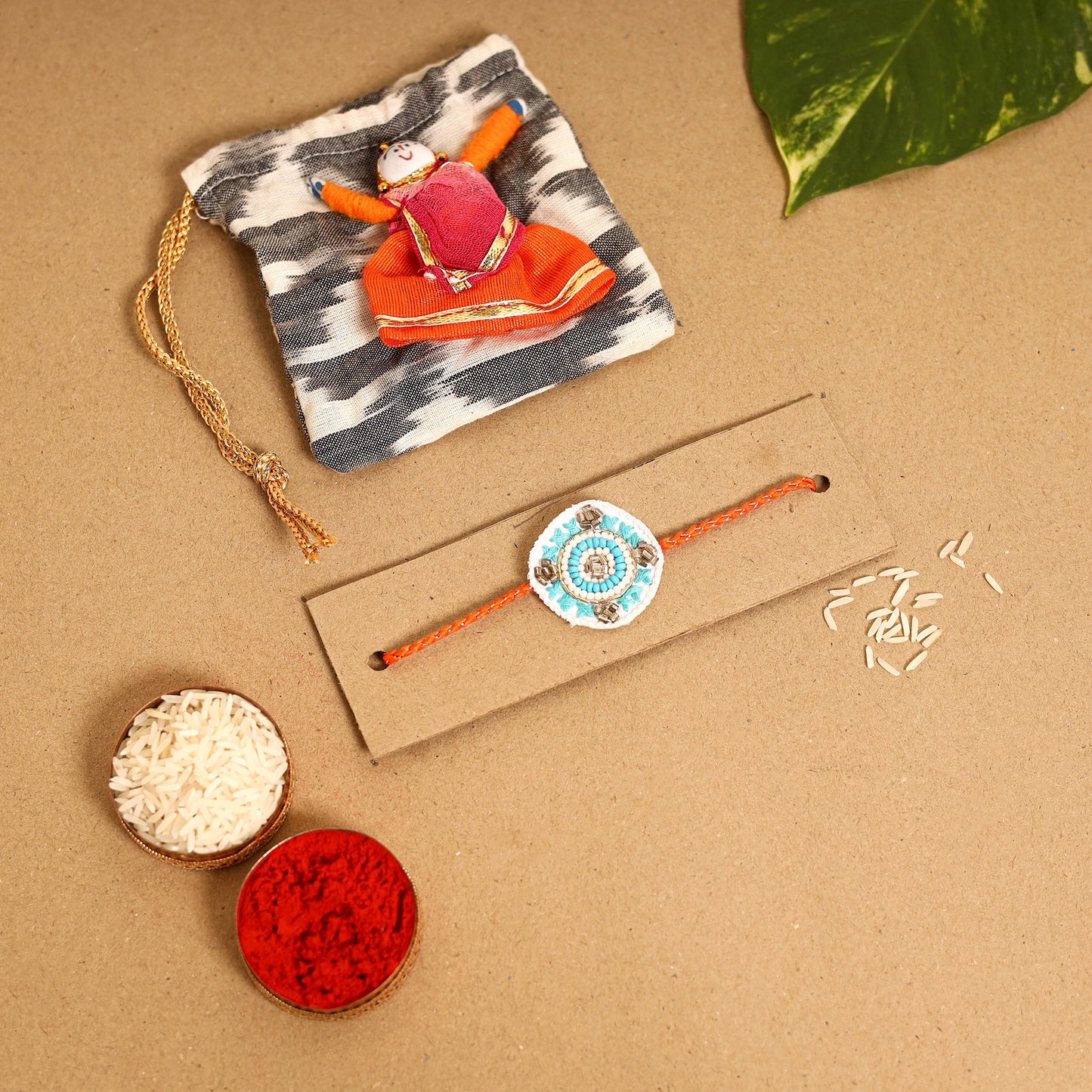 Handmade Thread & Beadwork Rakhi By Jugni
