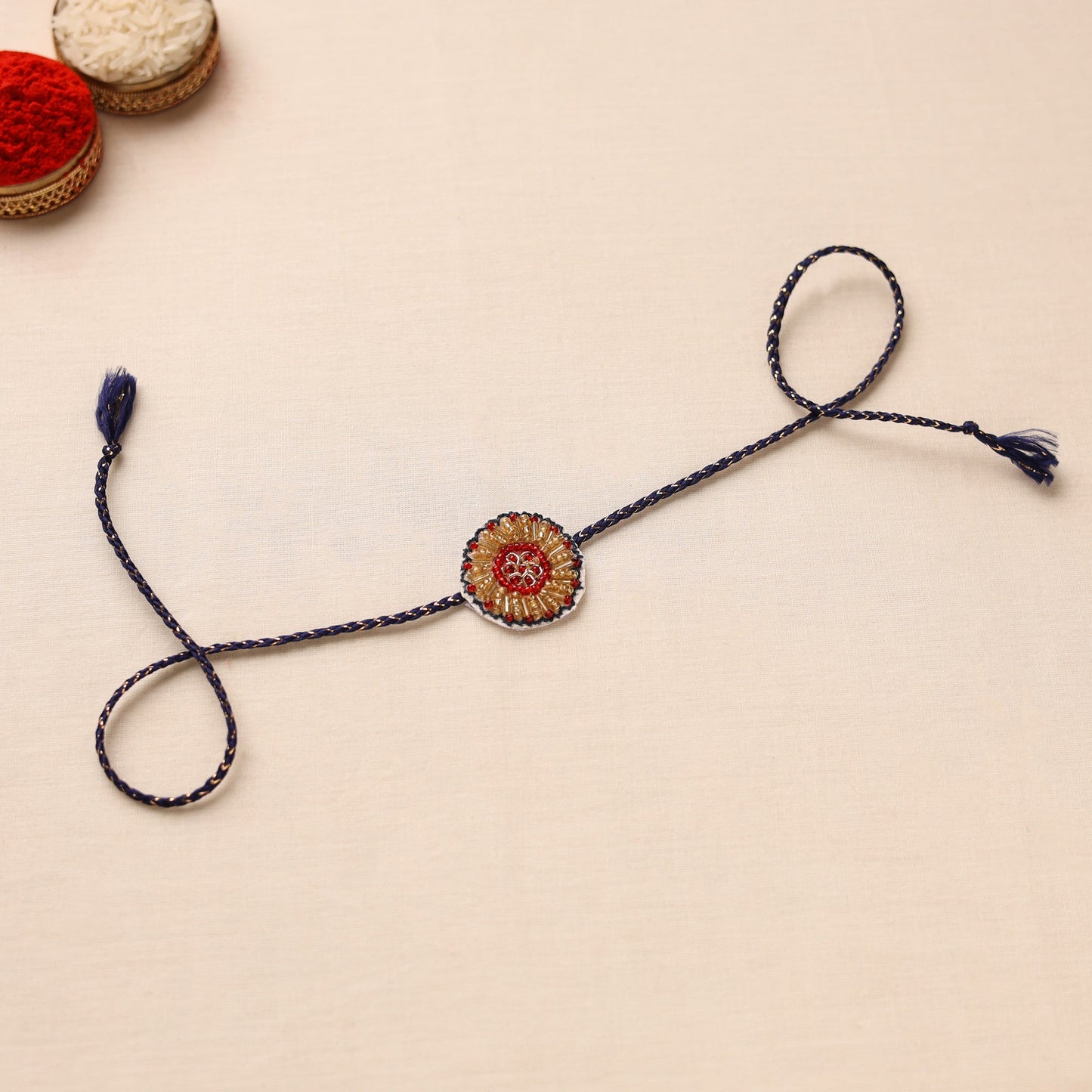 Handmade Thread & Beadwork Rakhi By Jugni