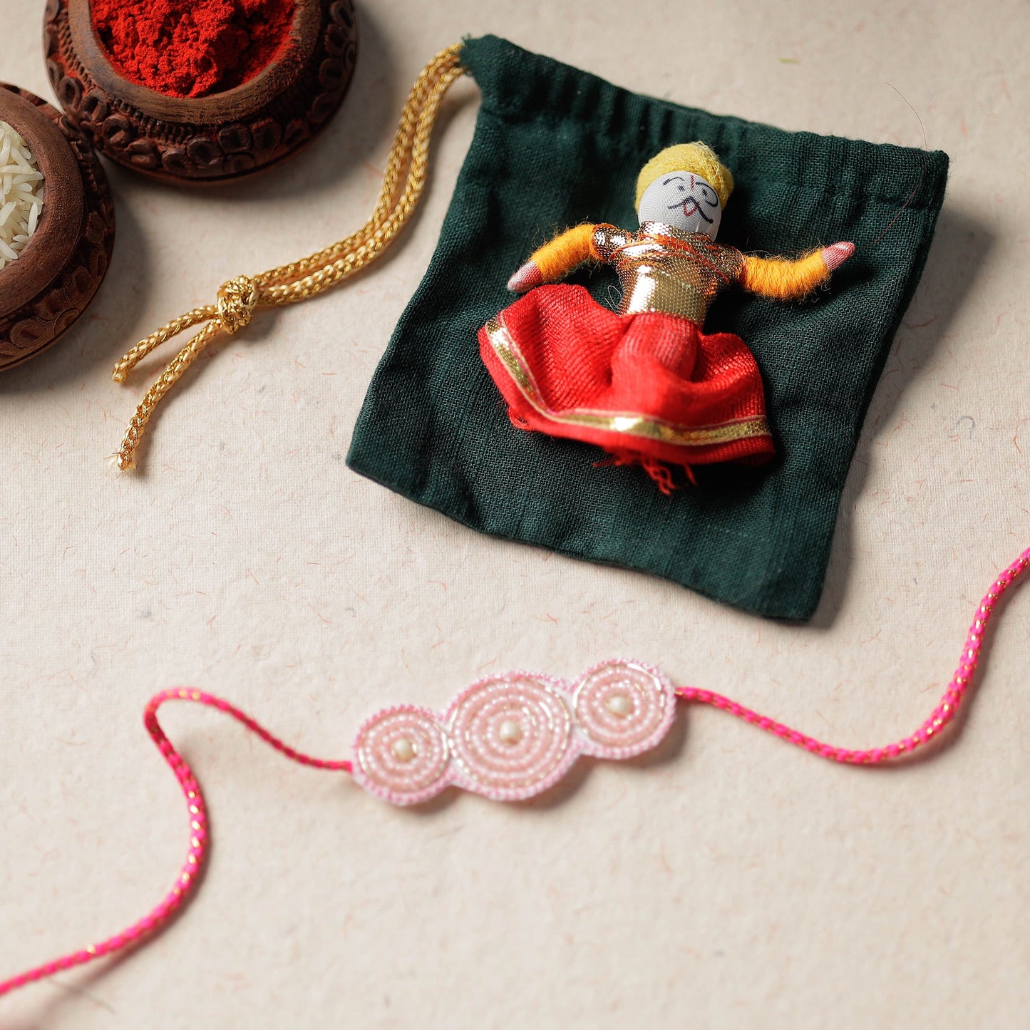 Handmade Thread & Beadwork Rakhi By Jugni