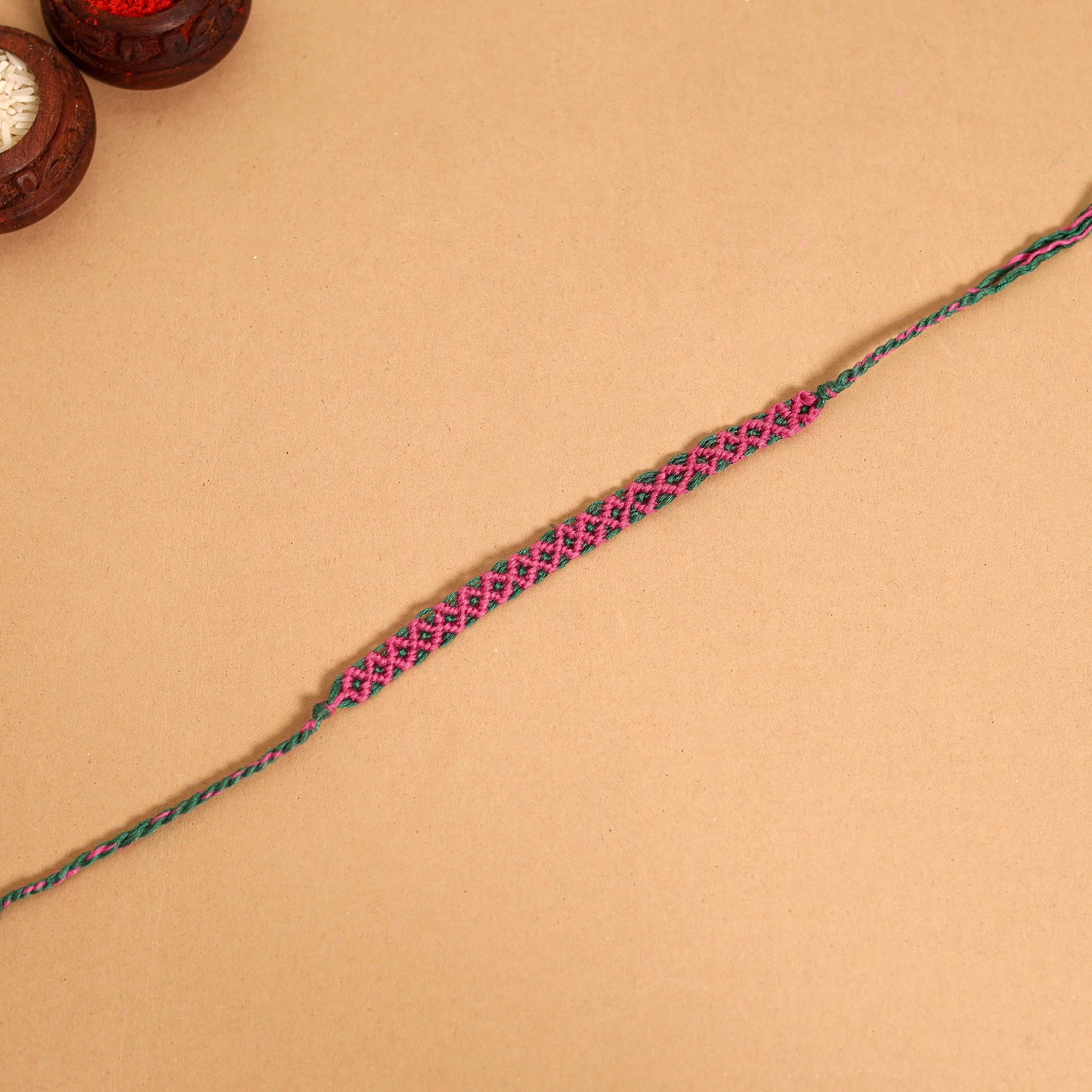Handmade Thread Work Rakhi by Kala Raksha