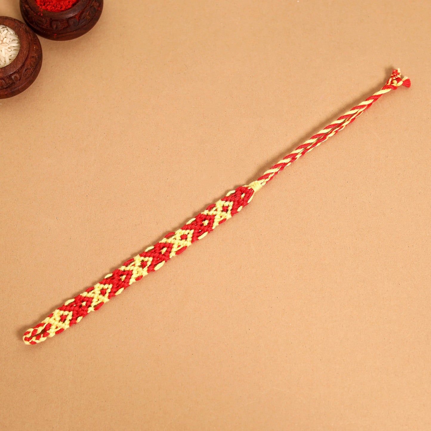Handmade Thread Work Rakhi by Kala Raksha