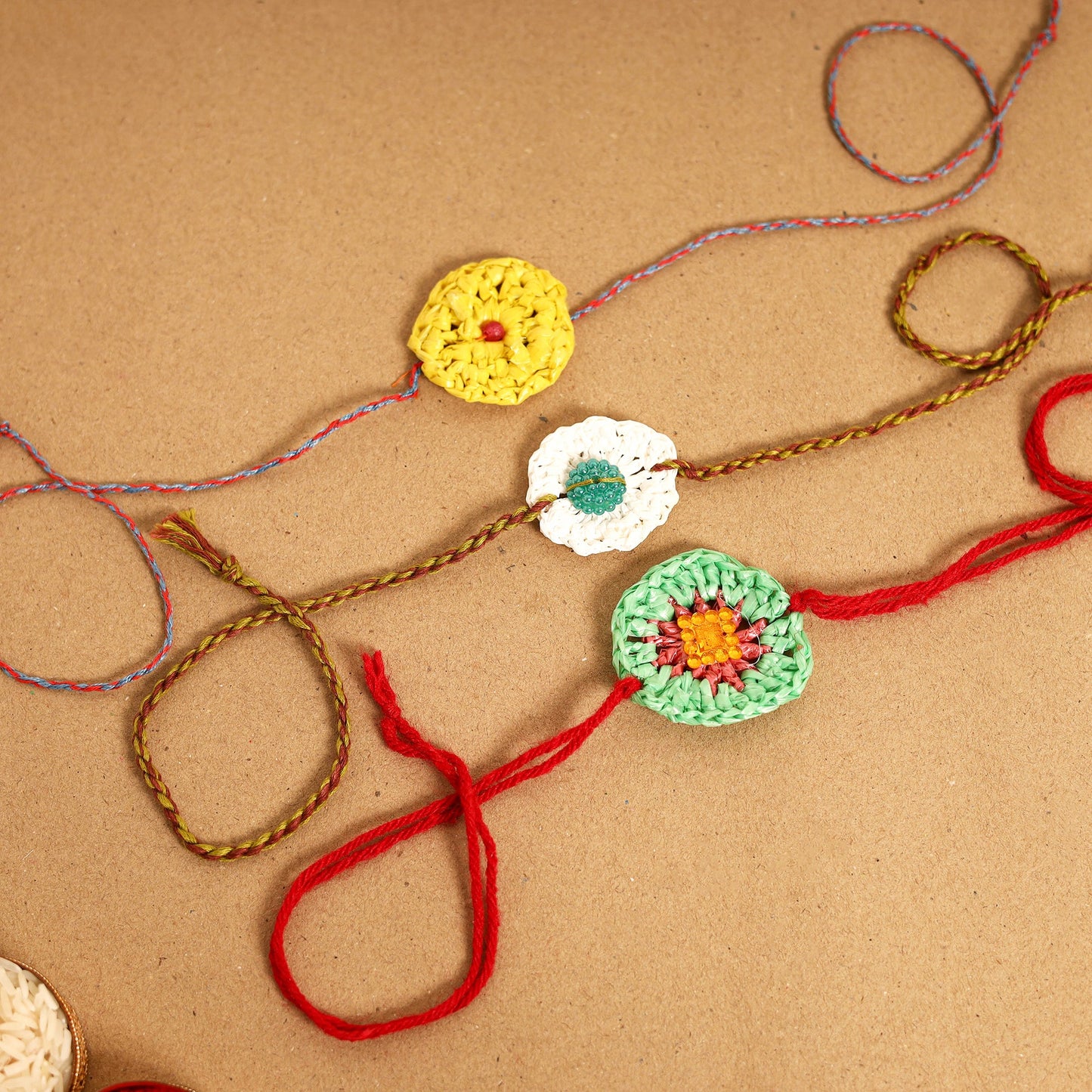 Handmade Upcycled Weave Rakhi by Khamir