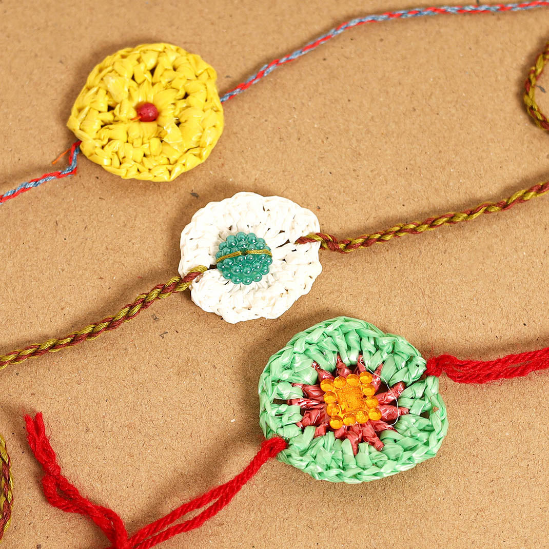 Handmade Upcycled Weave Rakhi by Khamir