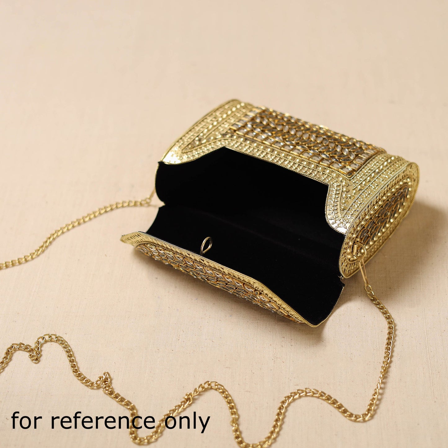 Handmade vintage metal mosaic stone clutch / sling bag 01