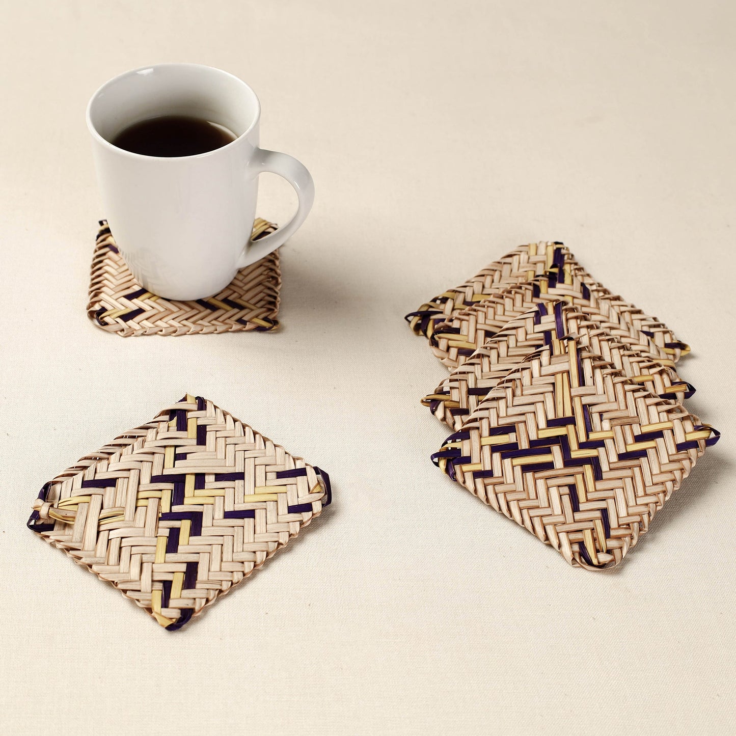 Handmade Water Hyacinth Coasters from Assam