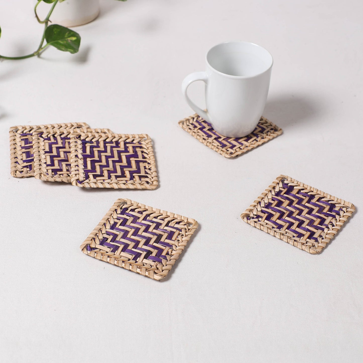 Handmade Water Hyacinth Coasters from Assam