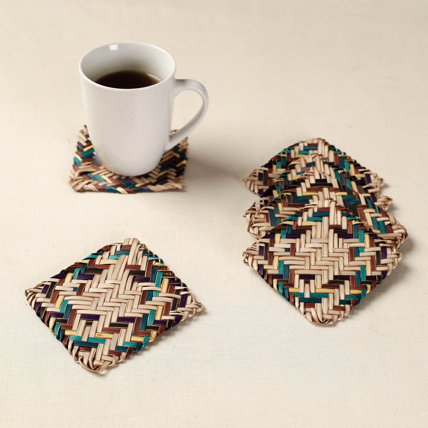Handmade Water Hyacinth Coasters from Assam
