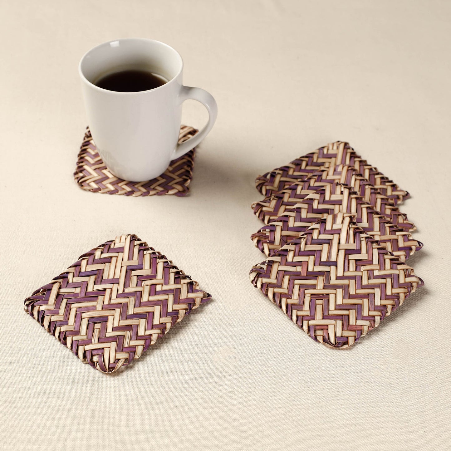 Handmade Water Hyacinth Coasters from Assam