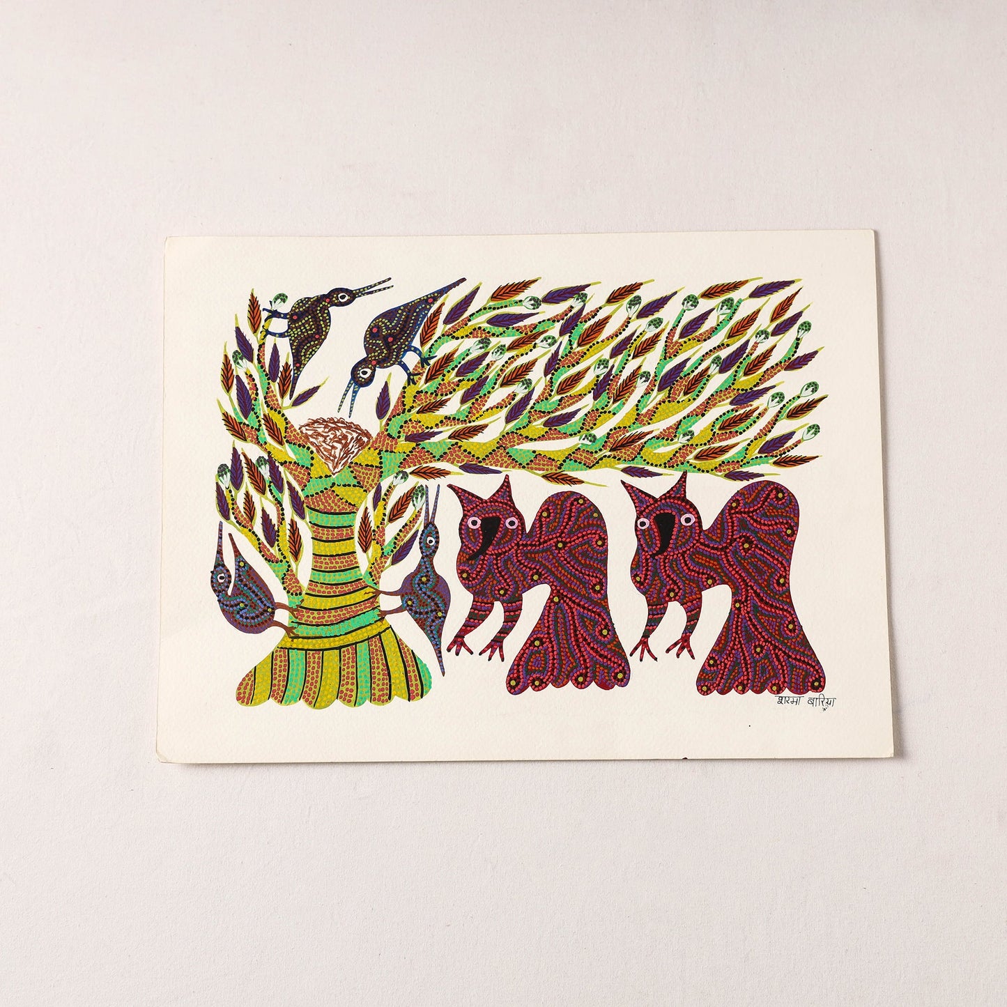 Handpainted Bhil Pithora Painting by Geeta Bariya