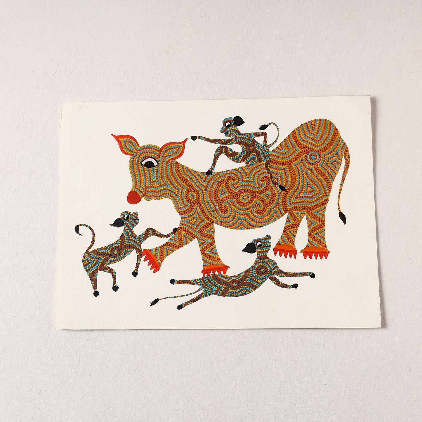 Handpainted Bhil Pithora Painting by Geeta Bariya