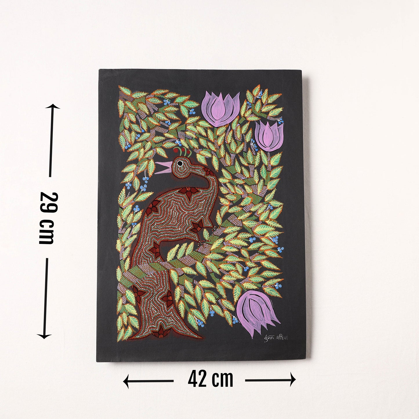 Handpainted Bhil Pithora Painting by Geeta Bariya