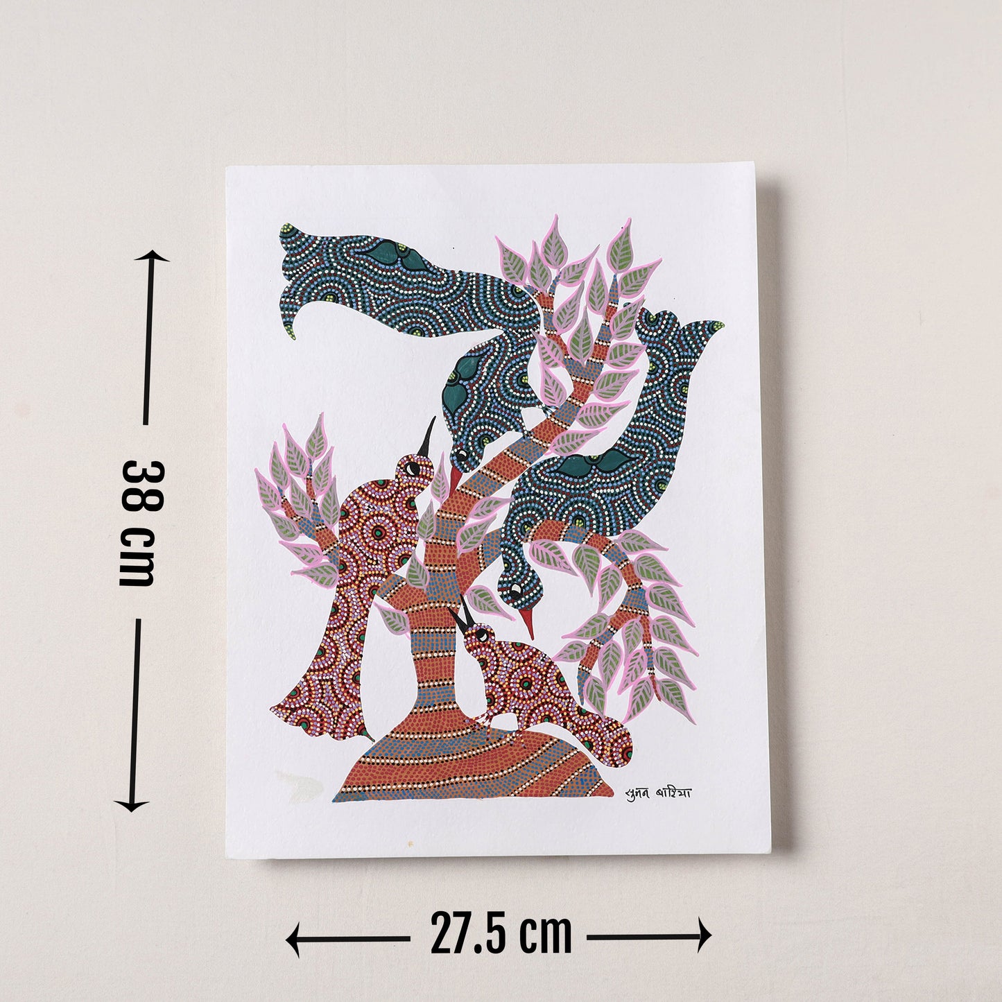 Handpainted Bhil Pithora Painting by Geeta Bariya