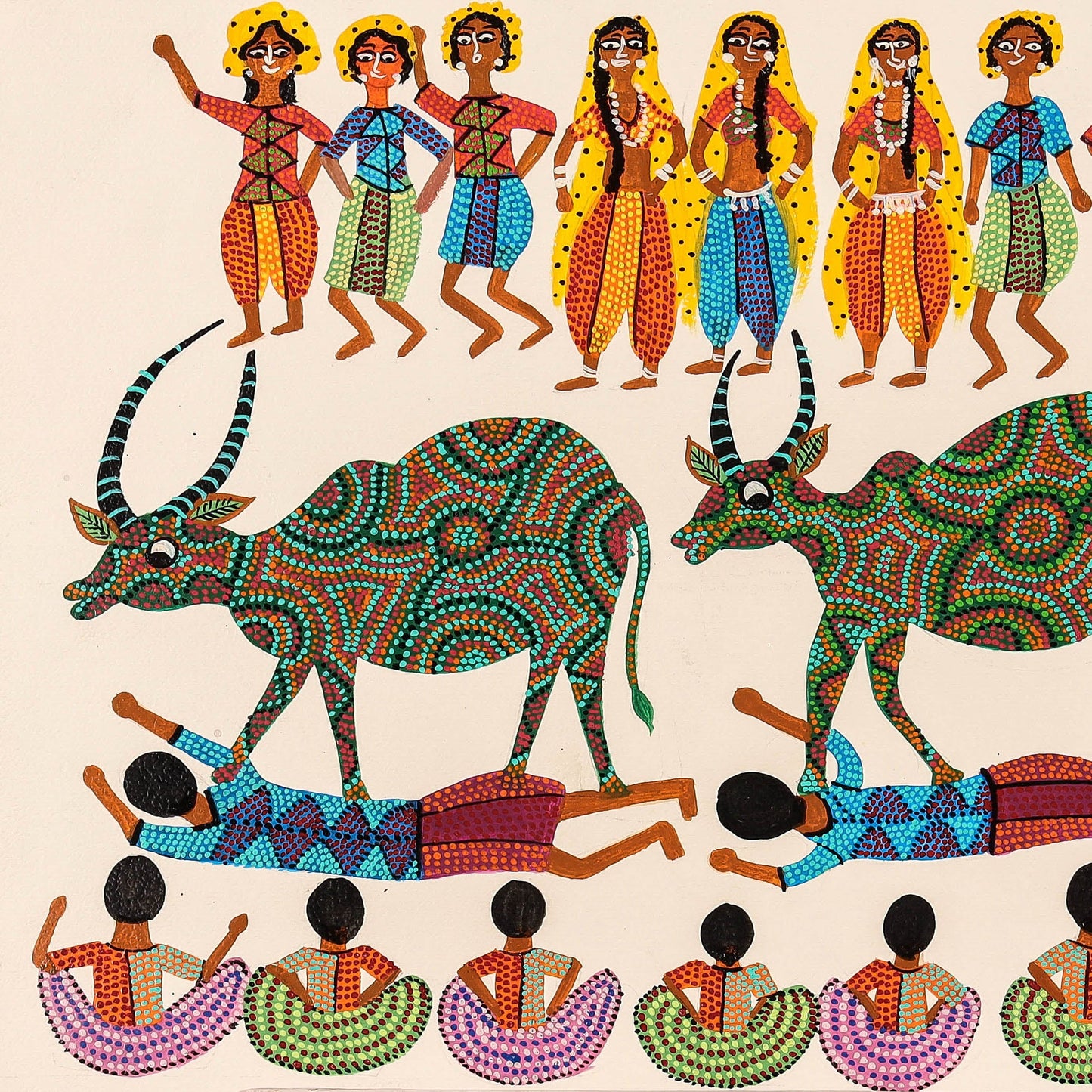 Handpainted Bhil Pithora Painting by Geeta Bariya